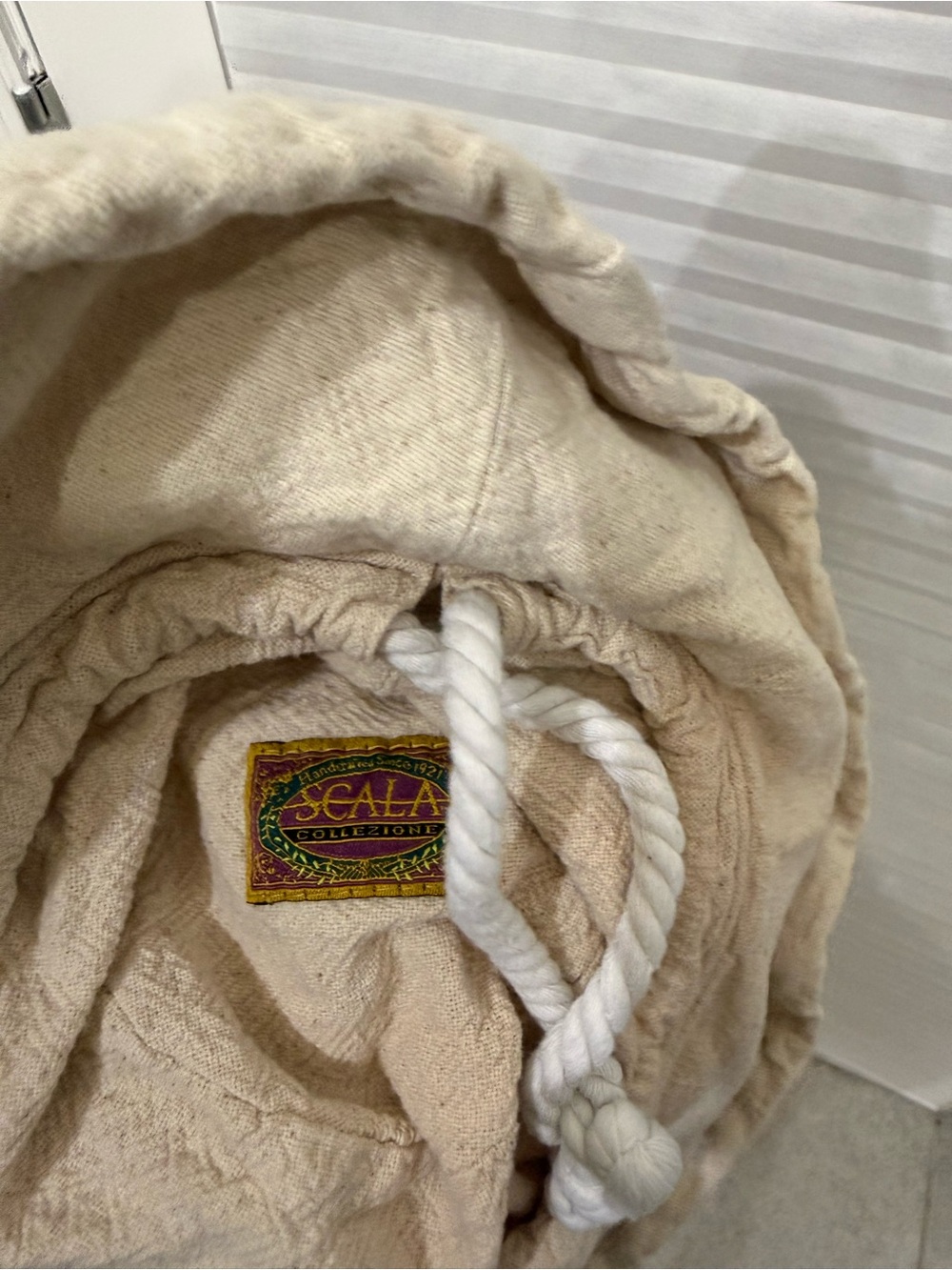 Scala Cream Rope-Trim Bucket Hat - Picture 3 of 4